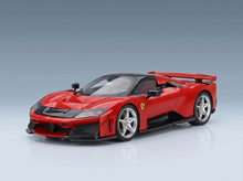 FERRARI - F80 2024 - SILVER RIMS - CON VETRINA - WITH SHOWCASE - ROSSO CORSA - RED BLACK