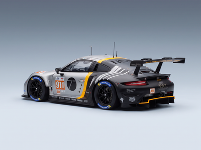 PORSCHE - 911 991-2 RSR-19 4.2L TEAM PROTON COMPETITION N 911 24h LE MANS 2023 MICHAEL FASSBENDER - RICHARD LIETZ - MARTIN RUMP - CON VETRINA - WITH SHOWCASE - SILVER BLACK