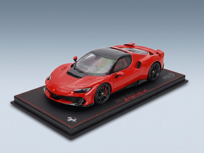 FERRARI - 296 SPECIALE BLACK ROOF 2025 - CON VETRINA - WITH SHOWCASE - ROSSO CORSA - RED BLACK