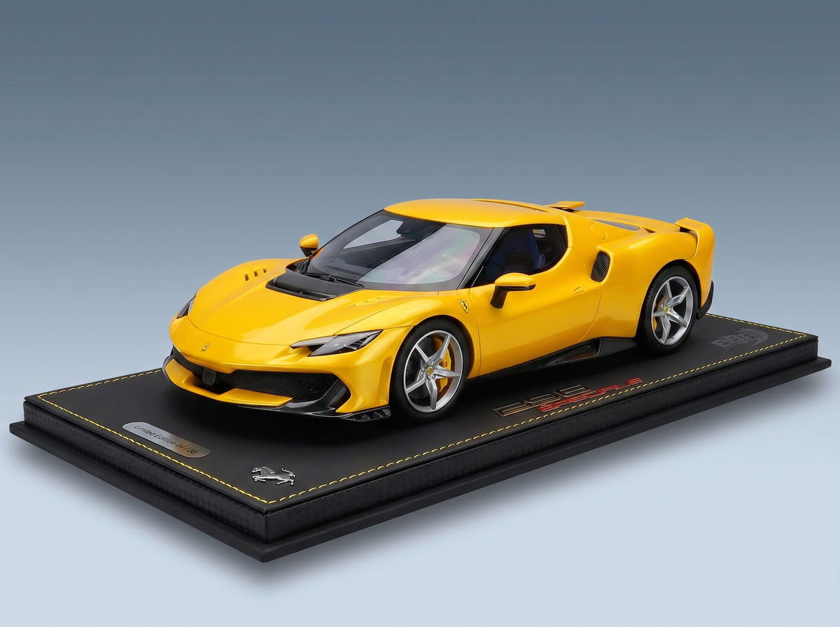 Ferrari 296 Speciale 2025 Giallo Tristrato with Showcase BBR Models 1:18 scale model - image 3