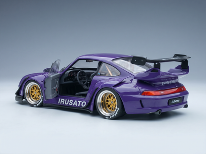 PORSCHE - 911 993 RWB RAUH-WELT FURUSATO SIDNEY HOFFMANN COUPE 1995 - WITH FIGURE SIGNATURE EDITION - PURPLE