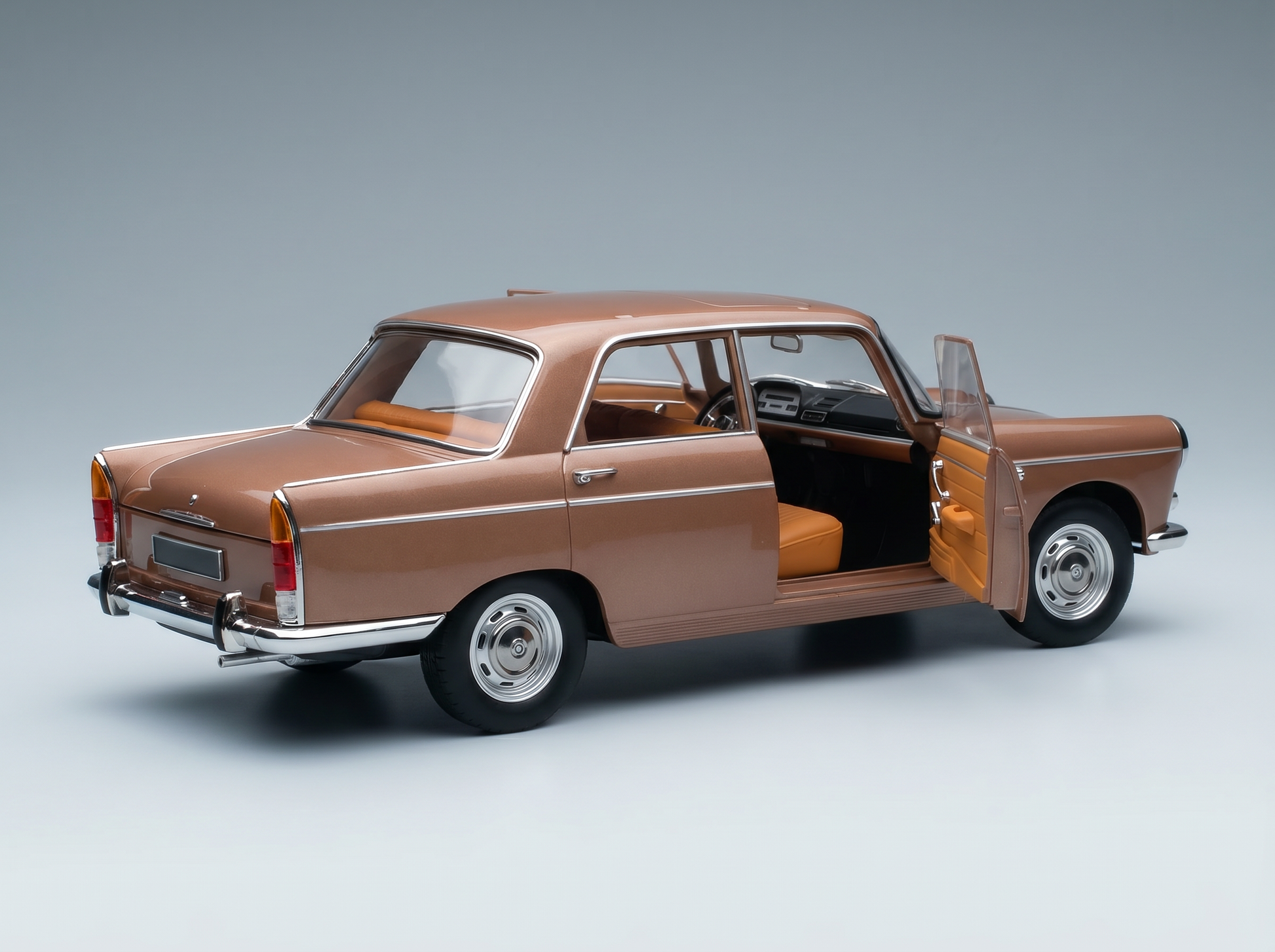 PEUGEOT - 404 WITH CARAVAN ROULOTTE HENON 1965 - BROWN MET Scale model car on Vroomi