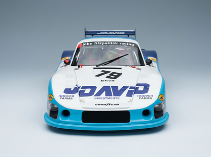 JDavio-Rennmodell mit Shell- und Goodyear-Logos, vorgestellt bei Vroomi