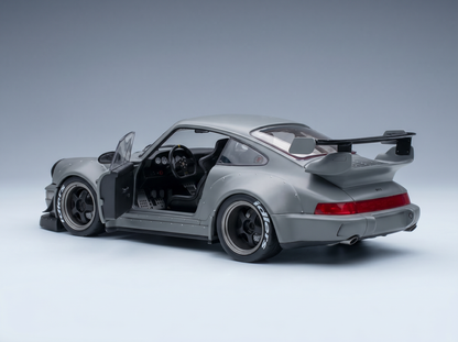 PORSCHE - 911 964 RWB BODYKIT COUPE WITH AMERICAN DIORAMA FIGURE 2016 - NARDO GREY