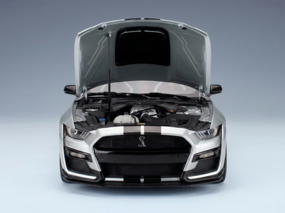 FORD USA - MUSTANG SHELBY GT500 COUPÉ 2023 - ICONIC SILVER - modellino in scala modellino Vroomi