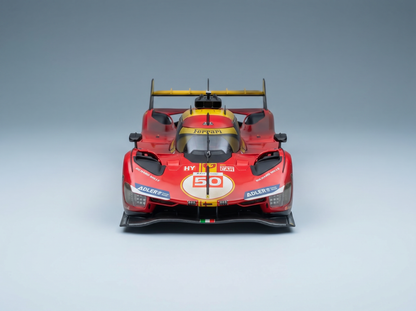 Red Ferrari 50 scale model car with racing decals, showcased by Vroomi for collectors and motorsport fans.