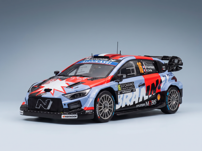 HYUNDAI - i20 N RALLY1 TEAM SHELL MOBIS WRT N 16 RALLY MONTECARLO 2026 ADRIEN FOURMAUX - ALEXANDRE CORIA - RED LIGHT BLUE BLACK