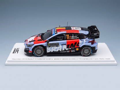 HYUNDAI - i20 N RALLY1 TEAM SHELL MOBIS WRT N 11 RALLY MONTECARLO 2026 THIERRY NEUVILLE - MARTIJN WYDAEGHE - RED LIGHT BLUE BLACK