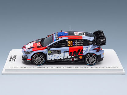 HYUNDAI - i20 N RALLY1 TEAM SHELL MOBIS WRT N 20 RALLY MONTECARLO 2026 HAYDEN PADDON - JOHN KENNARD - RED LIGHT BLUE BLACK