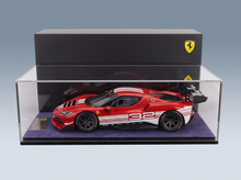 FERRARI - 296 GT3 3.0L TWIN TURBO V6 CHALLENGE N 32 FINALI MONDIALI MUGELLO ITALY 2023 - CON VETRINA - WITH SHOWCASE - RED WHITE