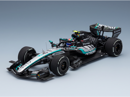 Mercedes-AMG F1 W17 E Performance AMG Petronas No. 12 Antonelli Winner Chinese GP 2026 with Pit Board BBR Models 1:43 scale model - front three-quarter view