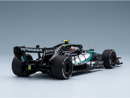 Mercedes-AMG F1 W17 E Performance AMG Petronas No. 12 Antonelli Winner Chinese GP 2026 with Pit Board BBR Models 1:43 scale model - rear three-quarter view