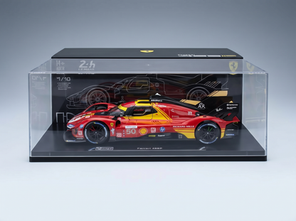 FERRARI | 499P 3.0 L TURBO V6 DEL EQUIPO FERRARI AF CORSE N.º 50, GANADOR DE LAS 24 HORAS DE LE MANS 2024: ANTONIO FUOCO - MIGUEL MOLINA - NICKLAS NIELSEN - CON VITRINA