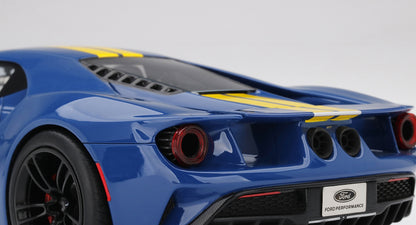 FORD GT SUNOCO BLUE WITH YELLOW STRIPE TOP SPEED