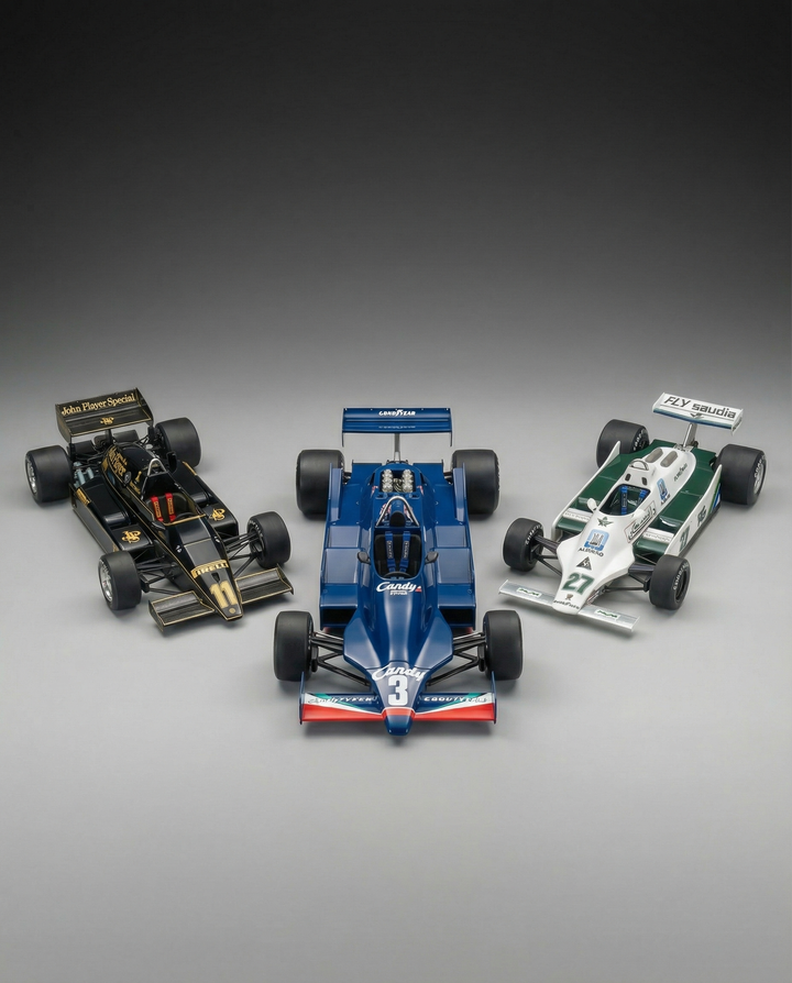 Three Historic F1: Tyrrell, Tag Williams, Lotus 1983-1987