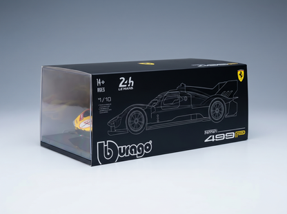 FERRARI - 499P 3.0L TURBO V6 TEAM AF CORSE N 83 WINNER 24h LE MANS 2025 ROBERT KUBICA - PHIL HANSON - YIFEI YE - CON VETRINA - WITH SHOWCASE - YELLOW RED