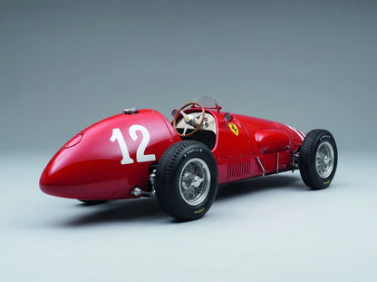 FERRARI – F1 500 F2 N 12, 3. Platz beim GP von Frankreich 1952, PIERO TARUFFI – ROTES Modellauto auf Vroomi