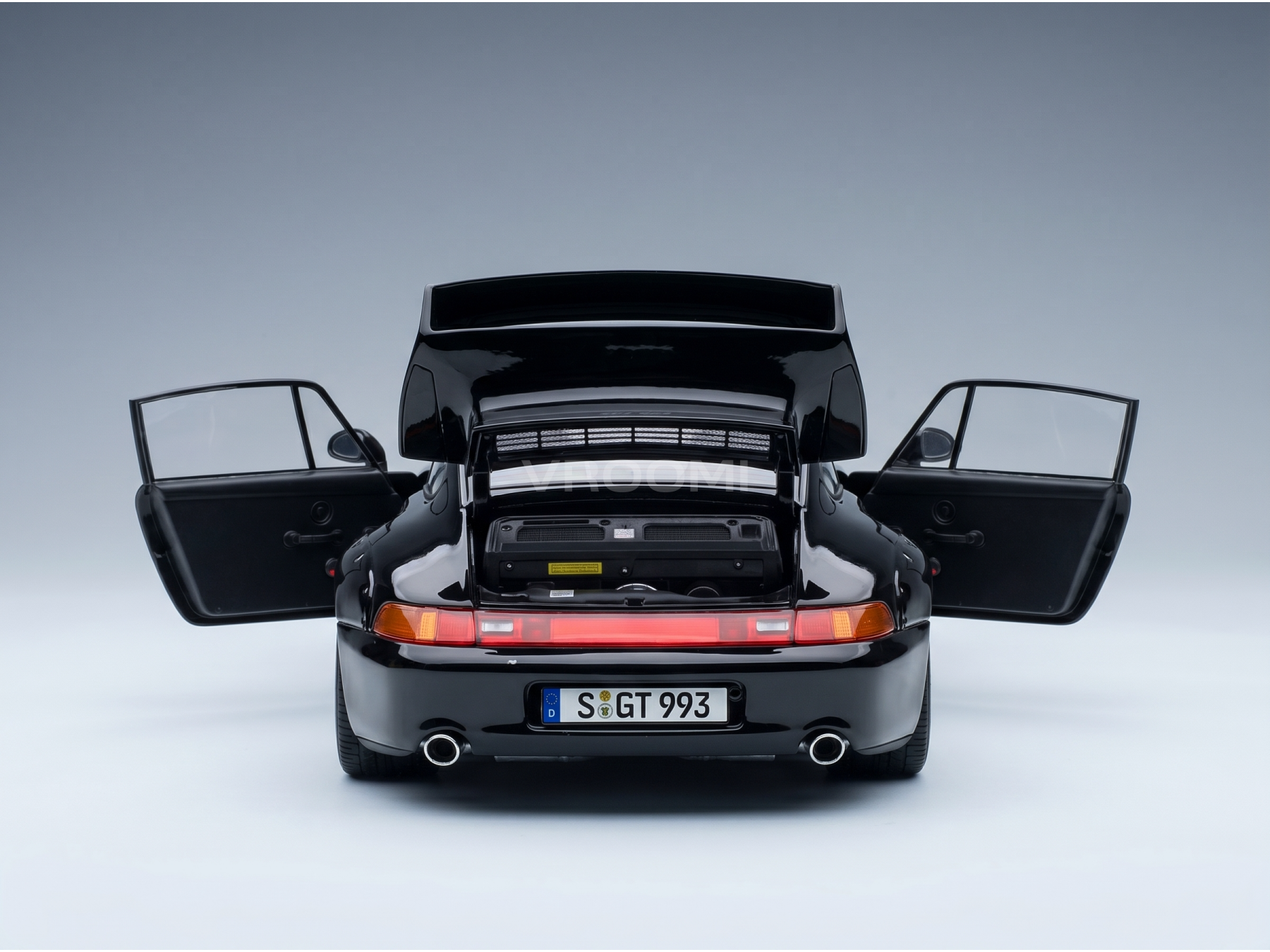 Porsche 911 993 GT2 Coupé 1996 Black BBS Rims KK Scale 1:12 scale model - image 3