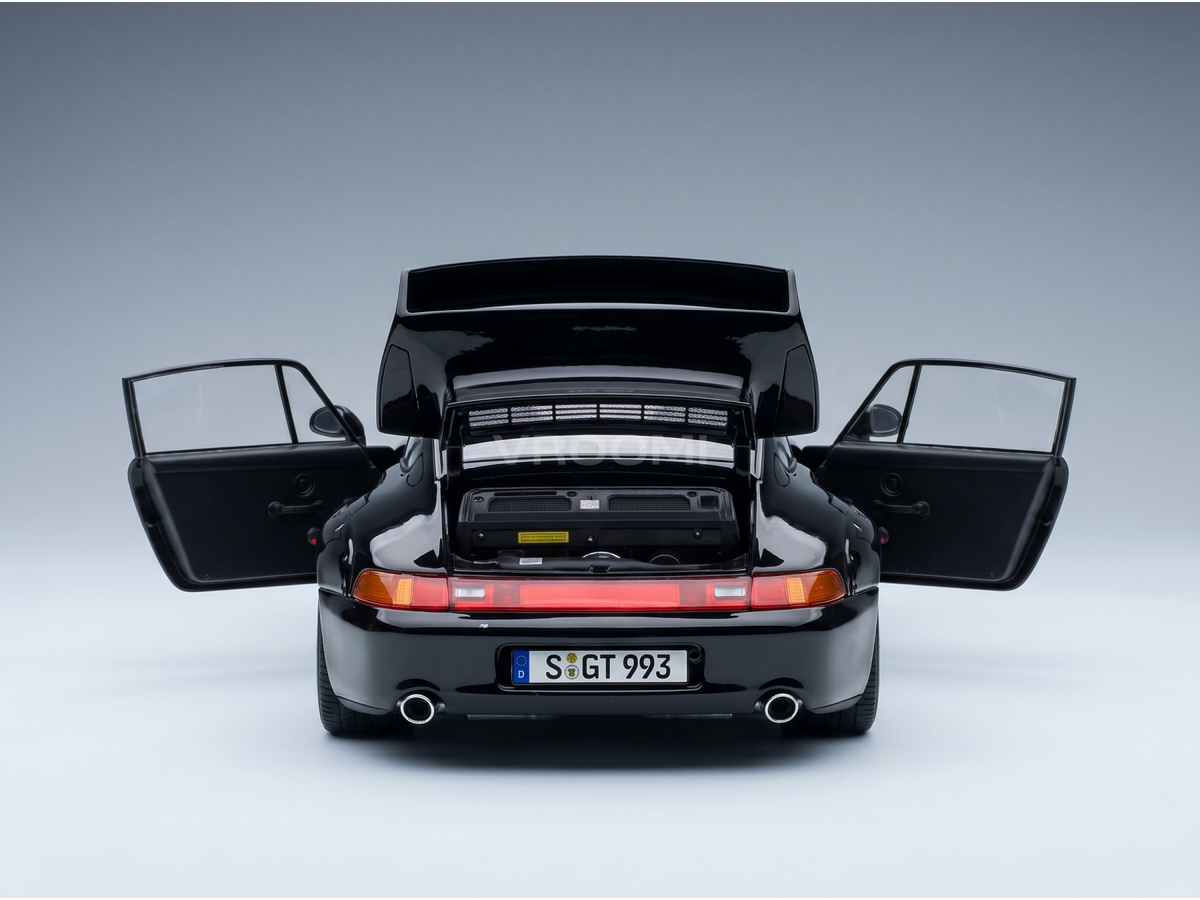 Porsche 911 993 GT2 Coupé 1996 Black BBS Rims KK Scale 1:12 scale model - image 3