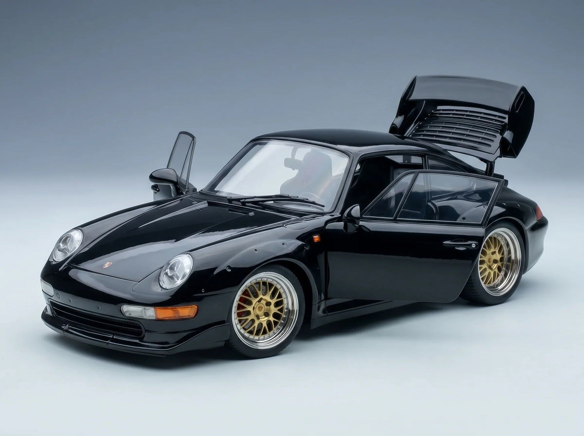 PORSCHE – 911 993 GT2 Coupé 1996 – BBS-Felgen – BBS-Felgen – Schwarz – Modellauto auf Vroomi