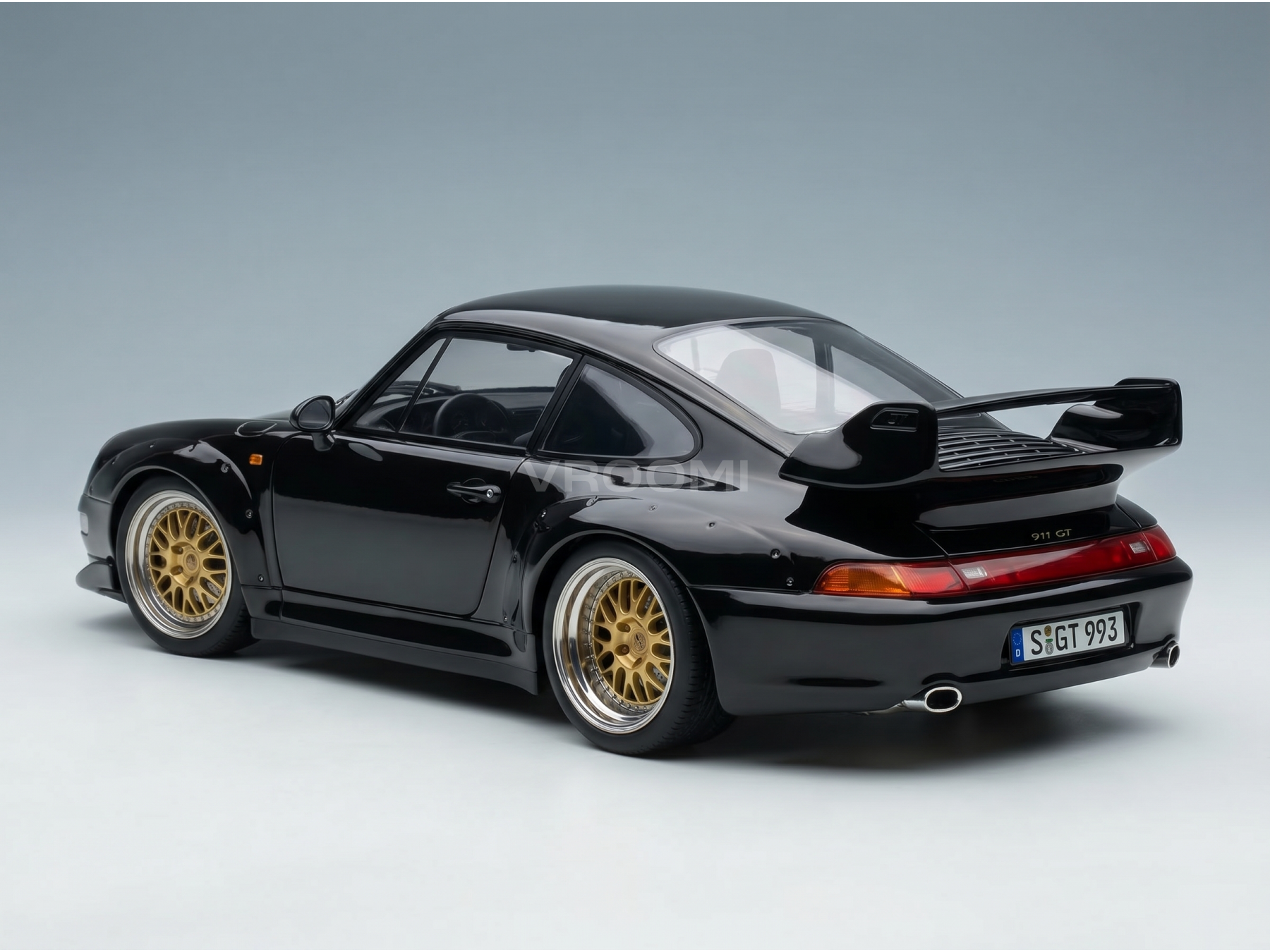 Porsche 911 993 GT2 Coupé 1996 Black BBS Rims KK Scale 1:12 scale model - image 2
