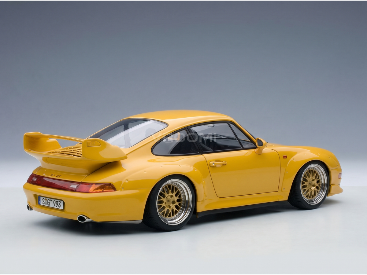 Porsche 911 993 GT2 Coupé 1996 Yellow BBS Rims KK Scale 1:12 scale model - image 2