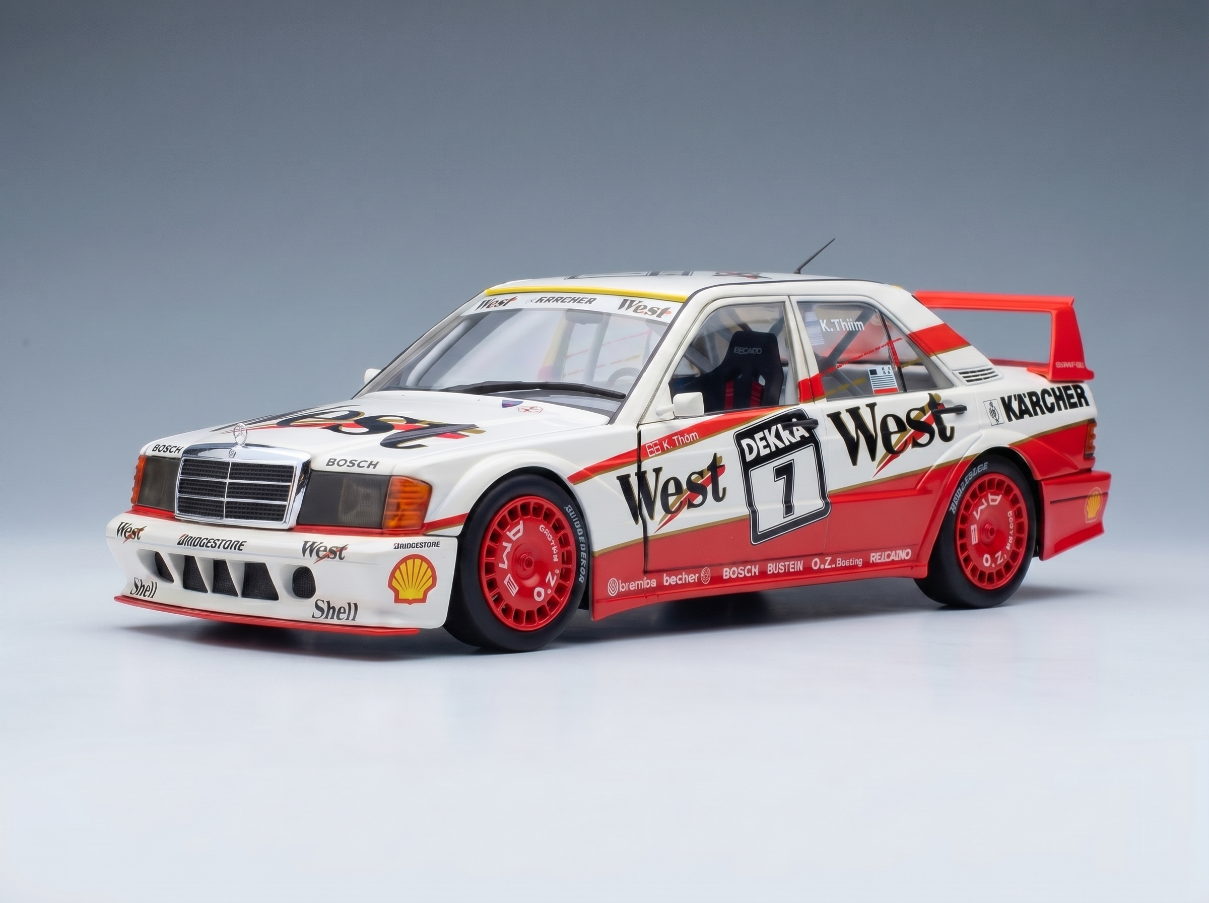 Mercedes-Benz 190E Evo II 2.5 16V No. 7 Kurt Thiim DTM Season 1991 Werk83 1:18 scale model