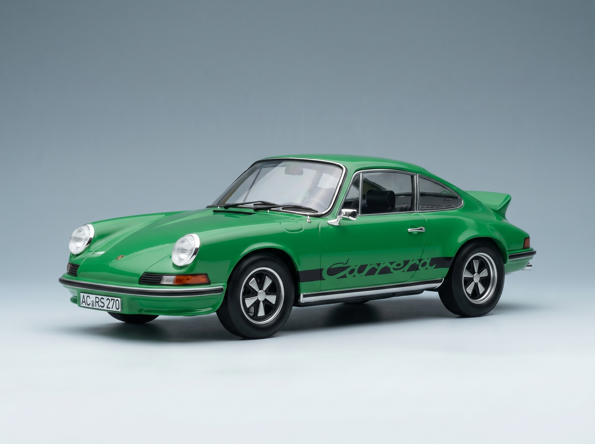 PORSCHE – 911 CARRERA RS 2.7 COUPÉ 1973 – GRÜN-SCHWARZ Modellauto auf Vroomi