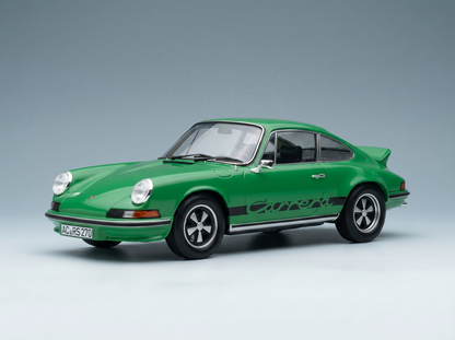 PORSCHE – 911 CARRERA RS 2.7 COUPÉ 1973 – GRÜN-SCHWARZ Modellauto auf Vroomi