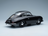 Black Porsche 356 scale model car from Vroomi, showcasing classic curves and chrome details.