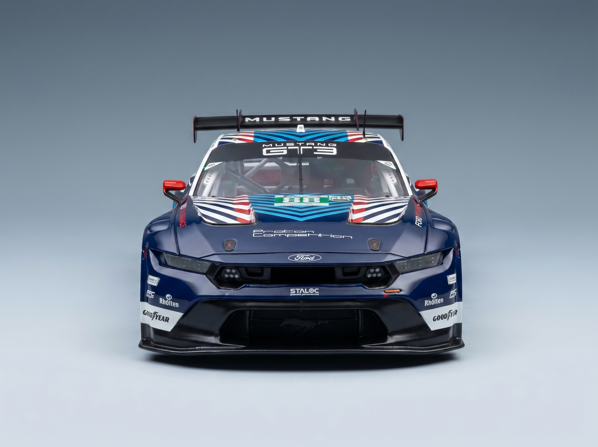 FORD USA - MUSTANG GT3 5.4L V8 TEAM PROTON COMPETITION N 88 24h LE MANS 2025 STEFANO GATTUSO - GIAMMARCO LEVORATO - DENNIS OLSEN - BLACK WHITE Scale model car on Vroomi