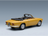 Voiture miniature cabriolet jaune avec capote noire, intérieur détaillé et design classique, chez Vroomi