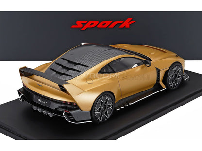 Gold Aston Martin Valiant scale model car by Spark, displayed on black base — Vroomi