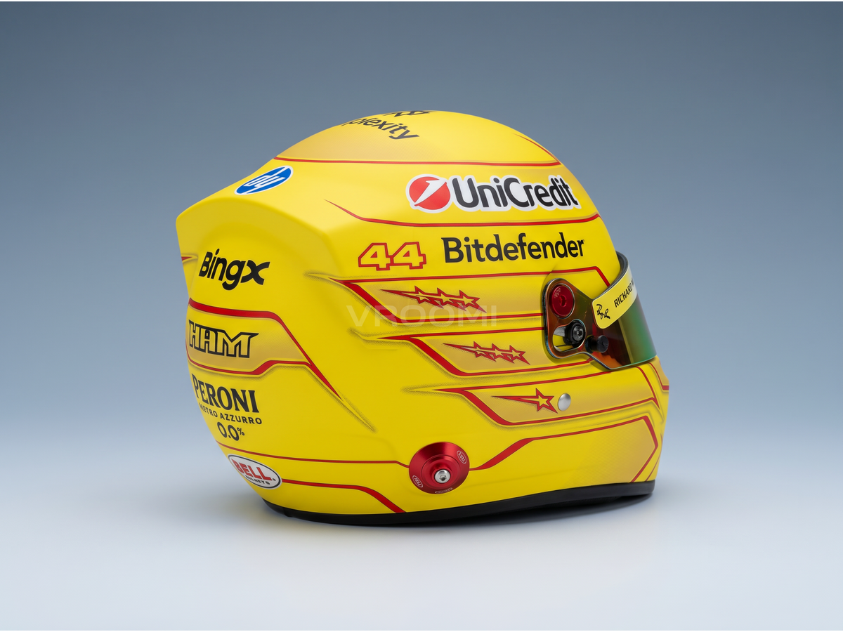 Gelber helmet Sponsorenlogos, Zubehör für Modellautos von Vroomi