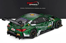 modellino in scala della BMW M4 DTM verde modellino livrea Schaeffler, disponibile su Vroomi per i collezionisti.