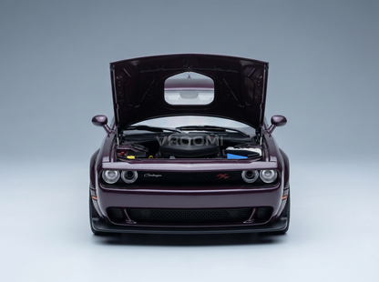 DODGE - CHALLENGER R/T SCAT PACK WIDEBODY 2022 - HELLRAISIN PURPLE: Maqueta de coche en Vroomi