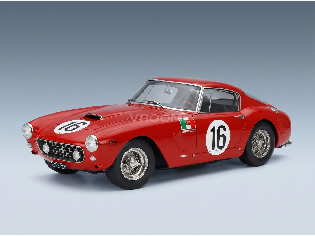 Ferrari 250 GT SWB 3,0 l V12 Coupé Team Scuderia Serenissima Nr. 16 24-Stunden-Rennen von Le Mans 1961 Maurice Trintignant Carlo Maria Abate Red Racing Cars 965 – Vroomi