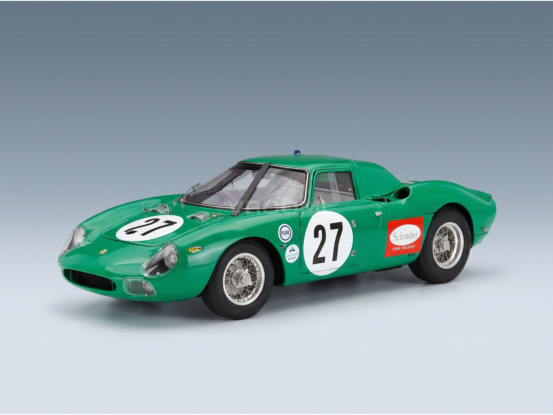FERRARI - 250LM 3,3 l V12 TEAM DAVID PIPER RACING nr. 27 24 uur van Daytona 1966 DAVID PIPER - RICHARD ATTWOOD - GROEN - RACING