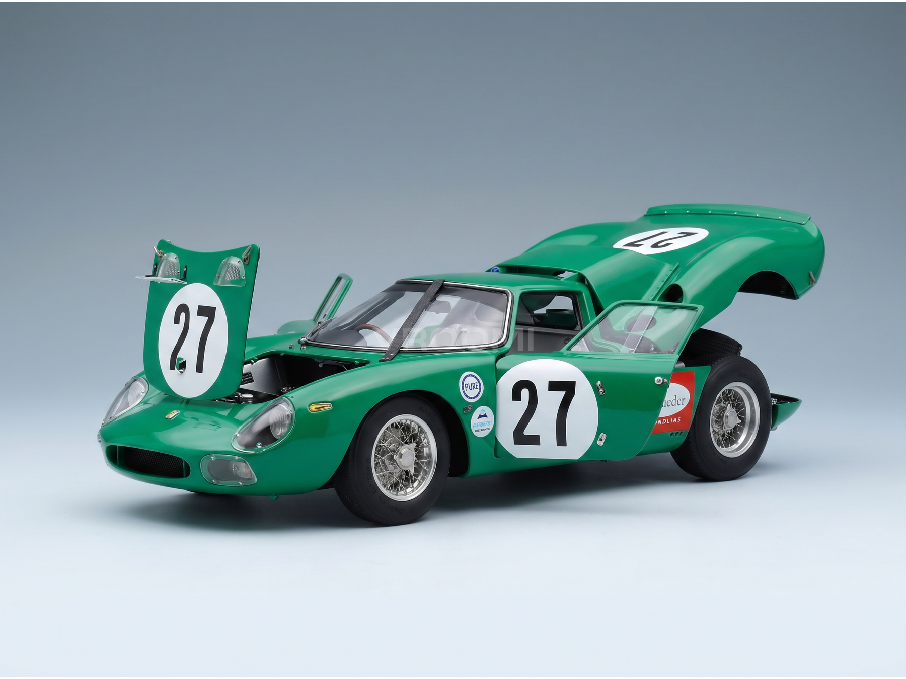 FERRARI - 250LM 3,3 l V12 TEAM DAVID PIPER RACING nr. 27 24 uur van Daytona 1966 DAVID PIPER - RICHARD ATTWOOD - GROEN - RACING
