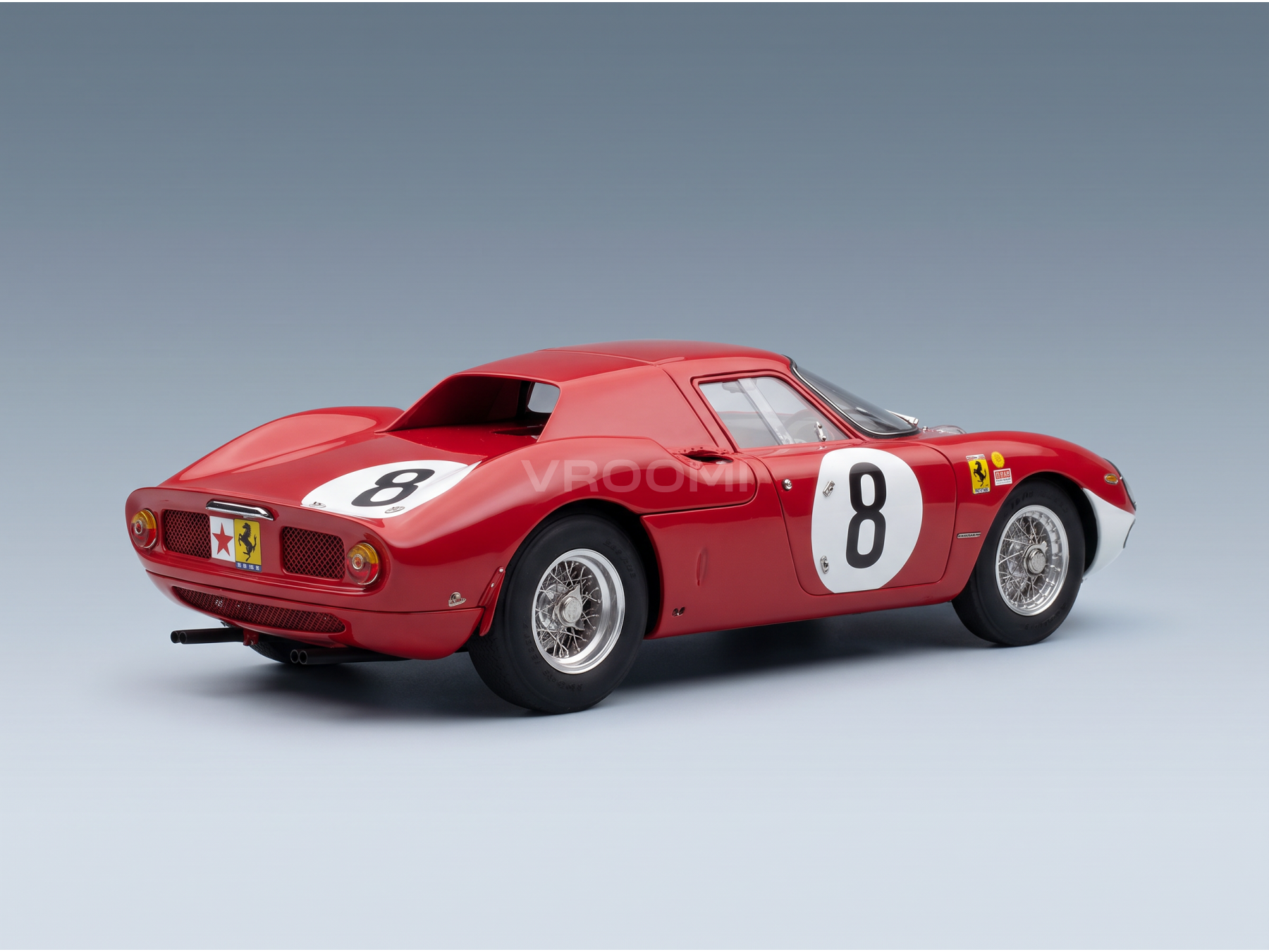 FERRARI - 250LM chassisnr. 5909 N 8 12 uur REIMS 1964 JOHN SURTEES - LORENZO BANDINI - GROEN - WEGWAGENS