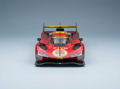 FERRARI | 499P V6 TURBO DE 3,0 L DEL EQUIPO FERRARI AF CORSE N.º 50, GANADOR DE LAS 24 HORAS DE LE MANS (VERSIÓN POSTERIOR A LA CARRERA) 2024 ANTONIO FUOCO - MIGUEL MOLINA - NICKLAS NIELSEN - ROJO - CON VITRINA