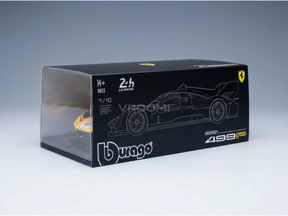 Modèle réduit de voiture Ferrari 499P à l'échelle 1/18 dans un emballage Durago, destiné aux collectionneurs de Vroomi