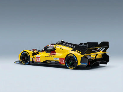 FERRARI - 499P 3,0 L V6 TURBO TEAM AF CORSE N° 83 VAINQUEUR DES 24 HEURES DU MANS 2025 ROBERT KUBICA - PHIL HANSON - YIFEI YE - AVEC VITRINE - CON VETRINA - JAUNE ET ROUGE Boutique de modèles réduits de voitures Vroomi