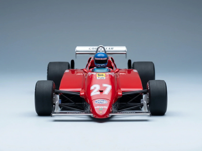 FERRARI - F1 126C2 (dernière version) N° 27, 2e Grand Prix d'Italie à Monza (avec figurine du pilote) 1982 PATRICK TAMBAY - ROUGE Maquette de voiture sur Vroomi