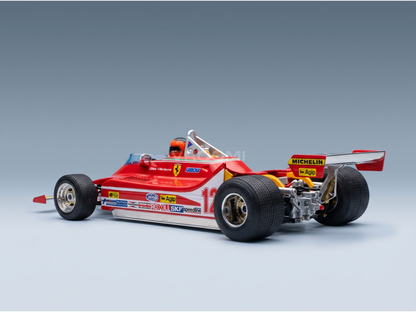modellino in scala di una Ferrari F1 rossa modellino adesivi degli sponsor, in esposizione da Vroomi per i collezionisti