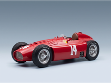 Red Ferrari 14 scale model car with Englebert tires, showcased by Vroomi for collectors.
