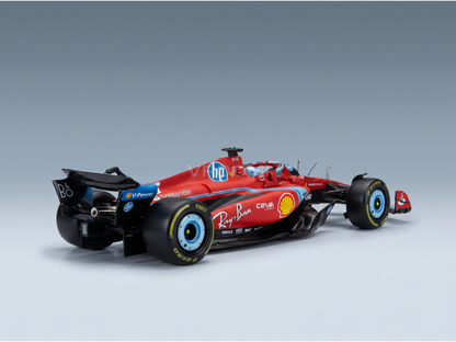 Maqueta a escala de un Ferrari F1 rojo con los logotipos de HP, Shell y Ray-Ban — Réplica de coleccionista de Vroomi