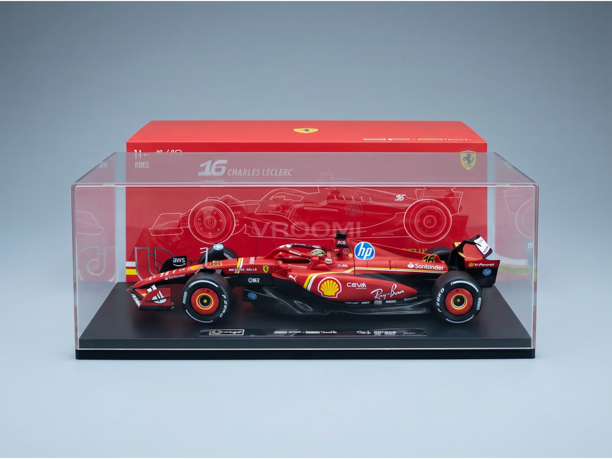 Ferrari SF-24 Scuderia Ferrari No. 16 Charles Leclerc Winner Italy Monza GP 2024 with Showcase Burago 1:18 scale model - image 2