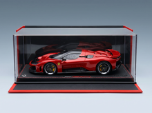 FERRARI - F80 2024 - CARBON SILVER RIMS - CON VETRINA - WITH SHOWCASE - ROSSO SUPERCAR - RED MET BLACK