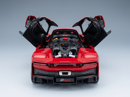 FERRARI - F80 2024 - JANTES PRATEADAS E PRETAS - ROSSO SUPERCAR - VERMELHO METÁLICO